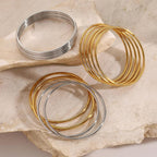 Dazzling Stackable Gold Bangle Set