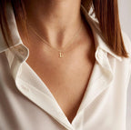 Vintage Letter Initial Gold Necklace