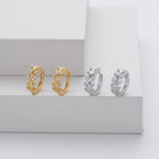 Zirconia Leaf Shaped Earrings
