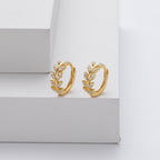 Zirconia Leaf Shaped Earrings