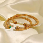 Gold Gemstone Bangle