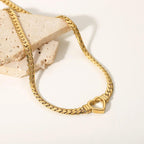 Elegant Hollow Heart Gold Choker