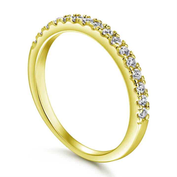Elegant Thin Crystal Stacking Ring