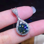 Radiant Emerald Teardrop Necklace