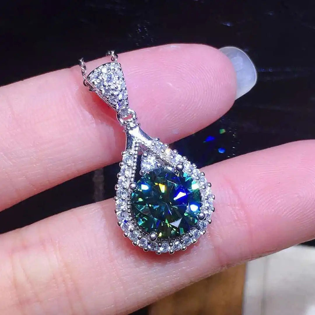Radiant Emerald Teardrop Necklace