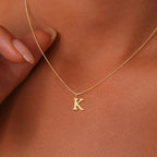 Vintage Letter Initial Gold Necklace