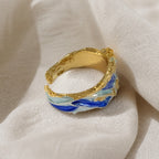 Ocean Wave Gold Ring
