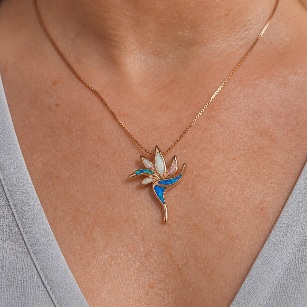 Opal Torch Pendant Necklace