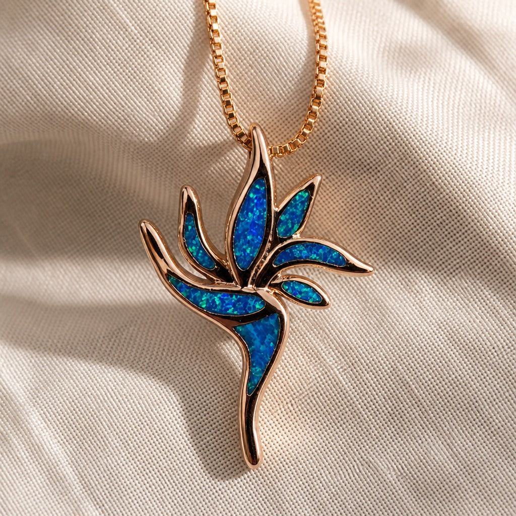 Opal Torch Pendant Necklace