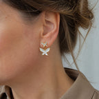Pearl Butterfly Gold Earrings