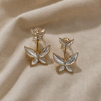 Pearl Butterfly Gold Earrings