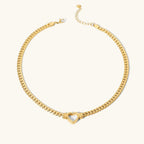 Elegant Hollow Heart Gold Choker