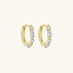 Shimmering Statement Crystal Hoops