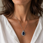 Prestigious Crystal Teardrop Pendant Necklace