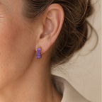Princess Cut Hoop Earrings