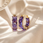 Princess Cut Hoop Earrings