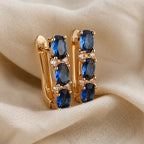 Princess Cut Sapphire Drop Earrings