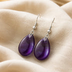 Puff Teardrop Silver Earrings