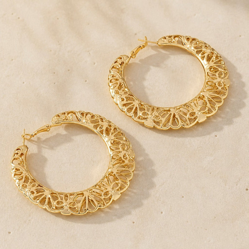 Radiant Hollow Floral Earrings