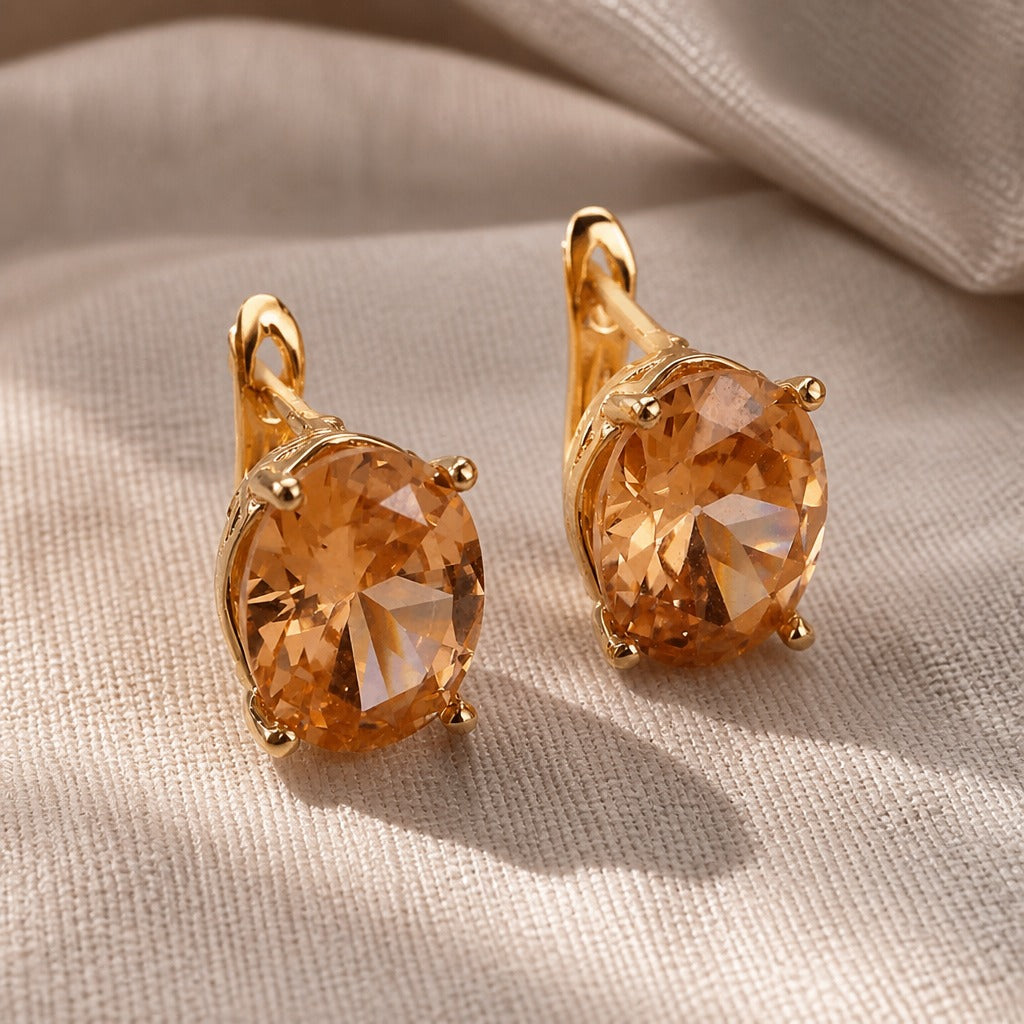 Radiant Oval Zirconia Earrings