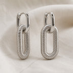 Retro Rhinestone Geometric Hoop Earrings