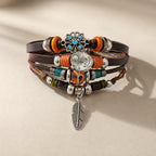 Retro Layered Leather Boho Bracelet