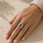 Retro Wide Zirconia Ring