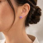 Round Cut Stud Amethyst Earrings