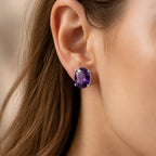 Round Edge Stud Earrings