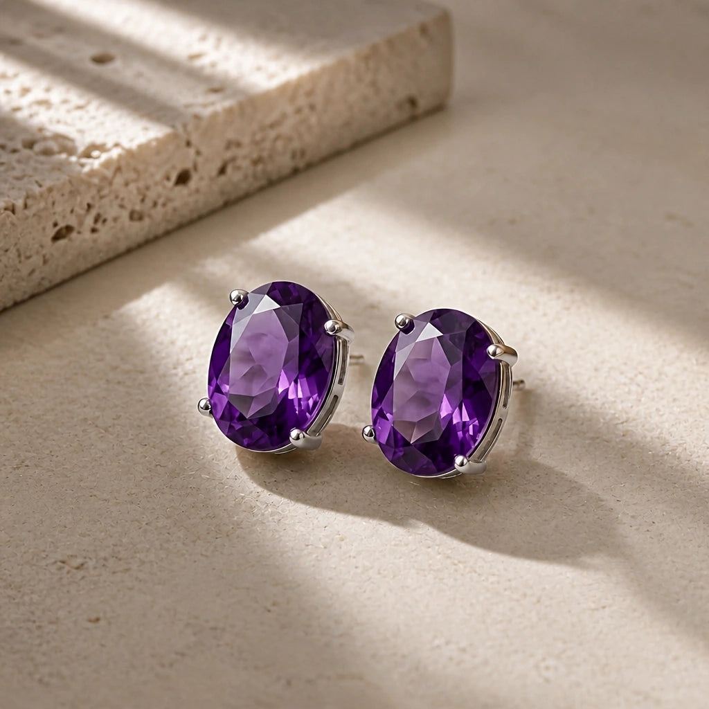 Round Edge Stud Earrings