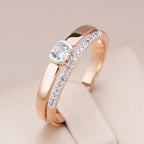 Rose Gold Two Layer Zirconia Ring