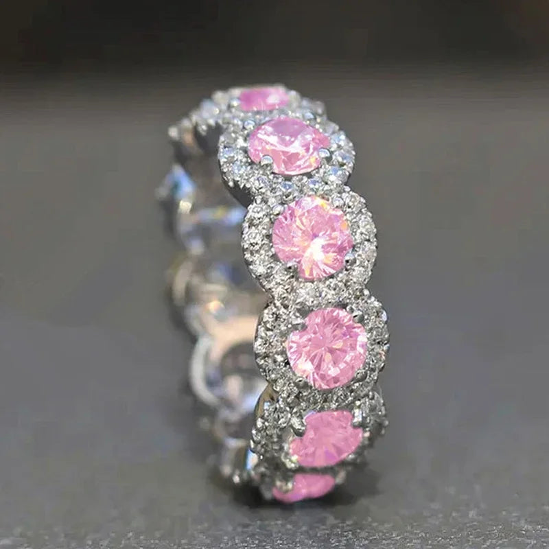 Refined Shimmering Inlaid Zirconia Ring