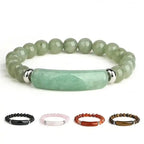 Gemstone Bar Beaded Stretch Bracelet