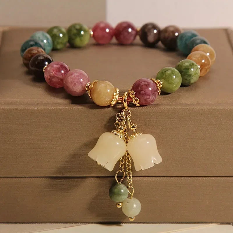 Radiant Jade Beaded Charm Bracelet