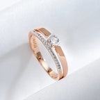 Rose Gold Two Layer Zirconia Ring