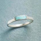 Classic Silver Turquoise Bar Ring