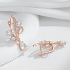 Shimmering Zircon Flower Drop Earrings