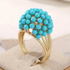 Bohemian Layered Turquoise Stone Beads Ring