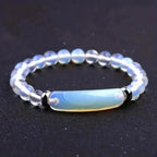 Gemstone Bar Beaded Stretch Bracelet
