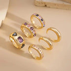 Chunky Pink Crystal Stacking Rings