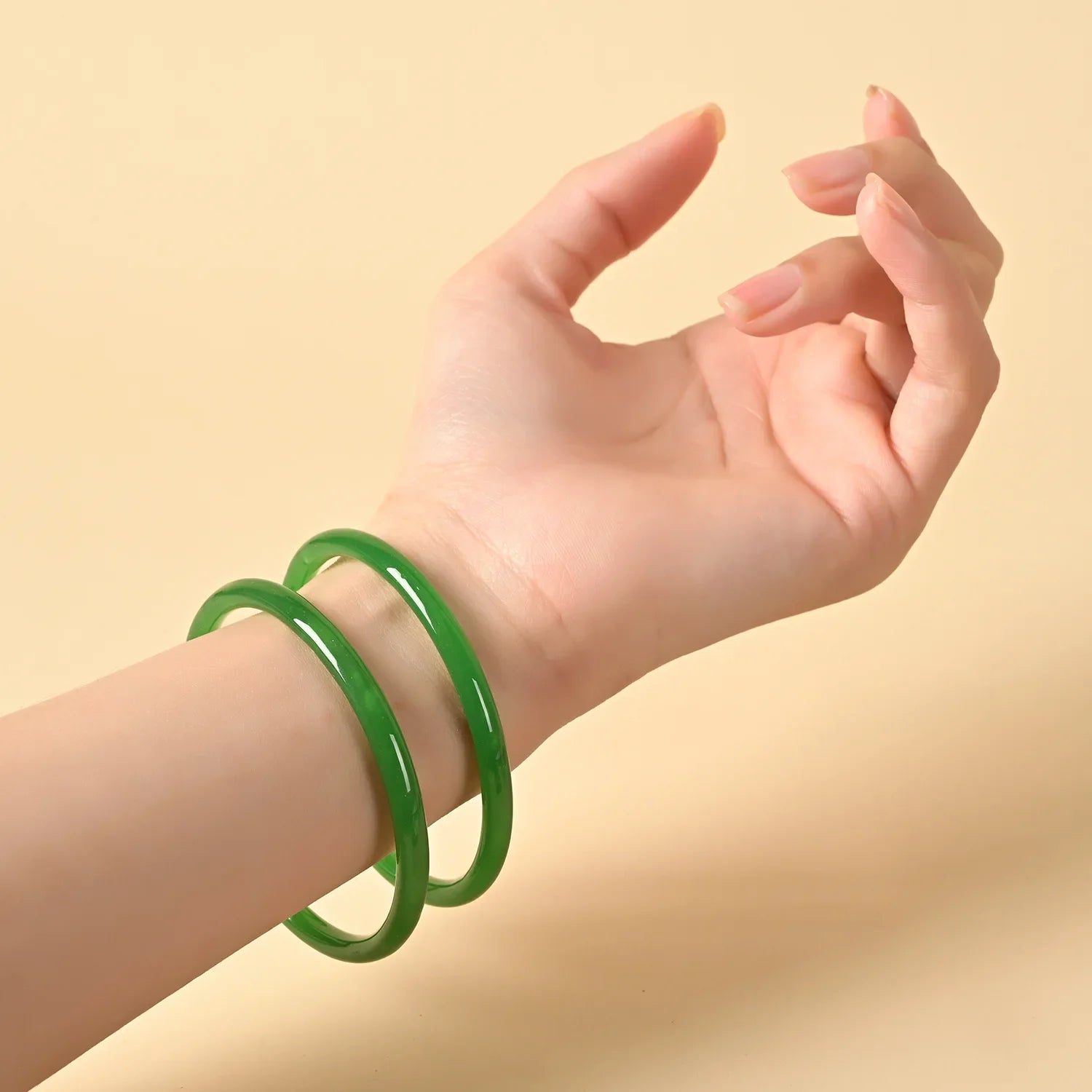 Polished Glass Jingle Bangles