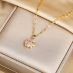 Romantic Sakura Rose Necklace