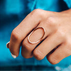 Refined Geometric Hollow Oval Ring