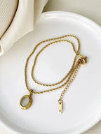 Golden Chain with Black and White Stones