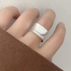 Vintage Gold and Silver Adjustable Wide Flat Ring