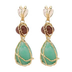 Vintage Gold Teardrop Charm Earrings