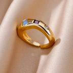 Cosmic Gemstone Chunky Band Rings
