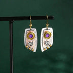 Bohemian Three Tone Gemstone Earrings