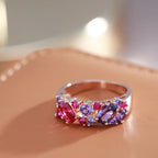 Lustrous Shimmering Cluster Ring