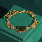 Baroque Lion Charm Square Pearl Bracelet